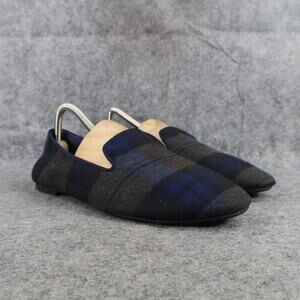 Old Navy Shoes Womens 9 Flats Loafer Slip On Plaid Casual Career Blue Grey Style